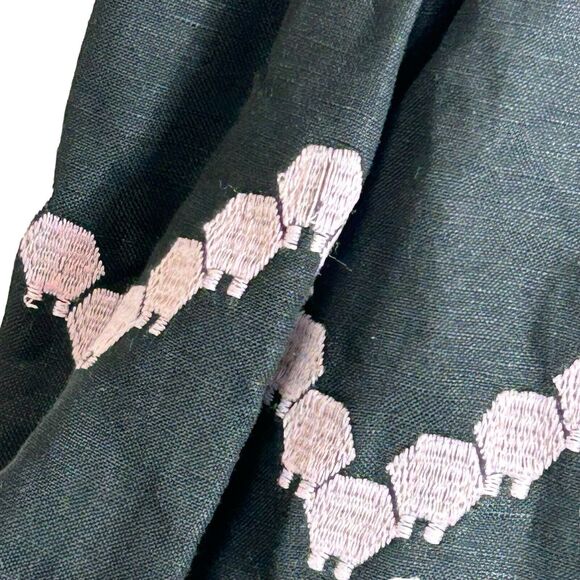 NEW Dressbarn Black+Pink Embroidered Linen Blend A-Line Skirt - Plus Size 20W - Picture 6 of 12